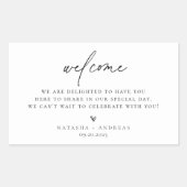 現代的でおしゃれなミニマルなウェルカムメッセージ 長方形シール (正面)