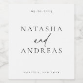 現代的でおしゃれなミニマルウェディングワインレベル ワインラベル (シングルラベル)