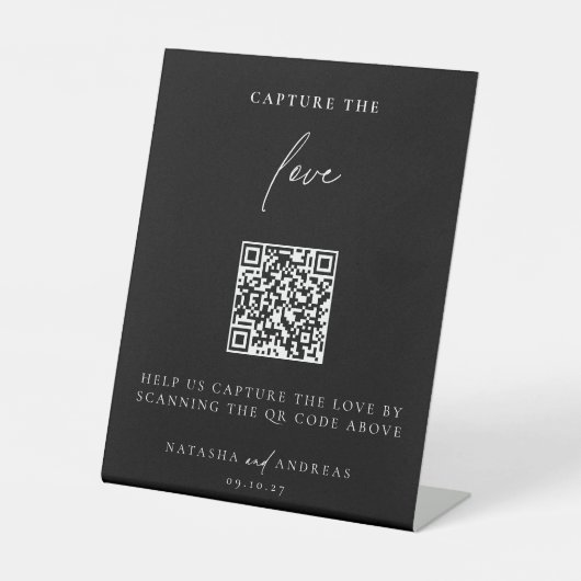 現代的でおしゃれなミニマルデザインの愛を捉える 台座サイン (正面)