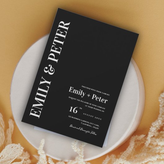 現代的でエレガントなモダンミニマルウェディング 招待状