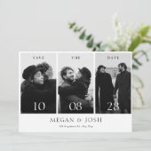 現代的でシンプルなモノクロのウェディングフォト セーブザデート (スタンド正面)