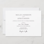 現代的でシンプルなモノクロの結婚式写真 セーブザデート (裏面)