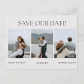 現代的でシンプルな写真結婚式 案内ポストカード (正面)