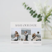 現代的でシンプルな写真結婚式 案内ポストカード (スタンド正面)