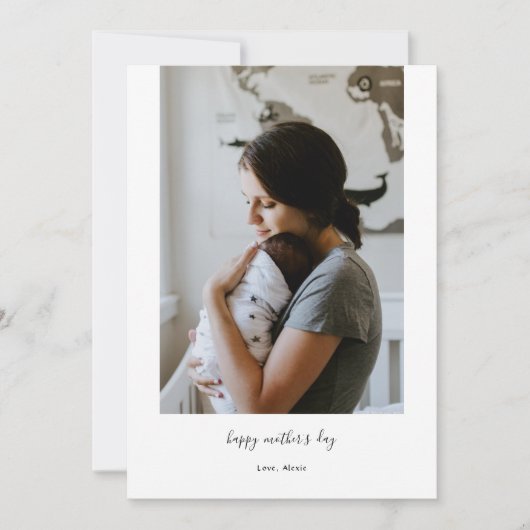 現代的でミニマルな母の日の写真コラージュ シーズンカード (正面)