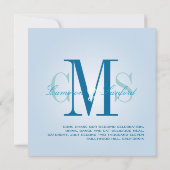 現代的で上品なターコイズブルー 招待状 (裏面)