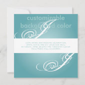 現代的で上品なターコイズ + ブラック 招待状 (裏面)