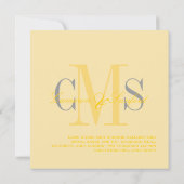 現代的で上品な黄色と灰色 招待状 (裏面)