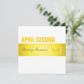 現代的で上品な黄色と白色 招待状 (スタンド正面)