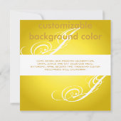 現代的で上品な黄色と白色 招待状 (裏面)