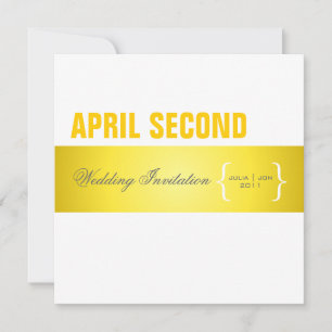 現代的で上品な黄色と白色 招待状