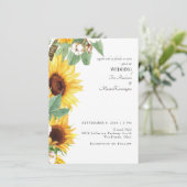 現代的なひまわりの結婚式招待状（両親なし） 招待状 (スタンド正面)