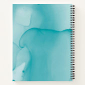 現代的なアルコールインクブルーデザインの料理レシピ帳 ノートブック (裏面)