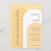  現代的なアーチの結婚式招待状 I 暖かい黄色 招待状 (正面/裏面)