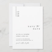 現代的なエレガントな写真 ウェディング セーブ・ザ・デート 招待状 (裏面)