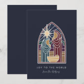 現代的なクリスマスの宗教的な降誕の情景 シーズンカード (正面/裏面)