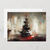 現代的なクリスマスツリーのホリデー ポストカード (正面/裏面)