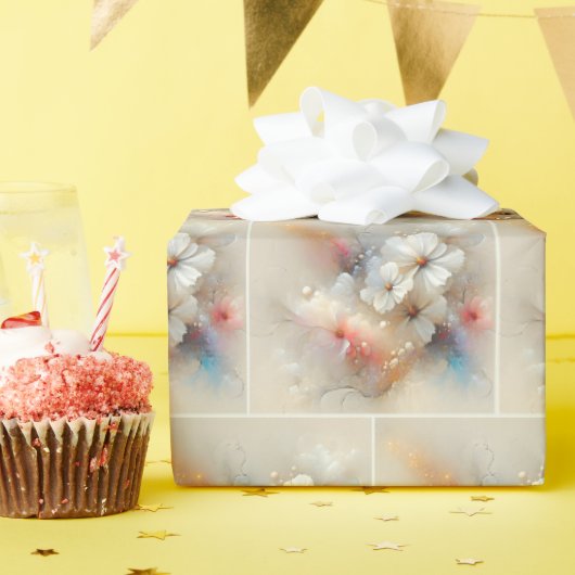 現代的なコスモスの抽象デザイン ラッピングペーパー (誕生日パーティー)