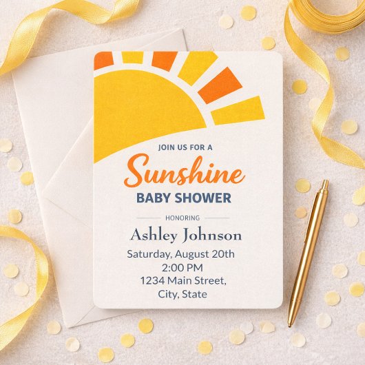 現代的なゴールドサン スタイル 招待状