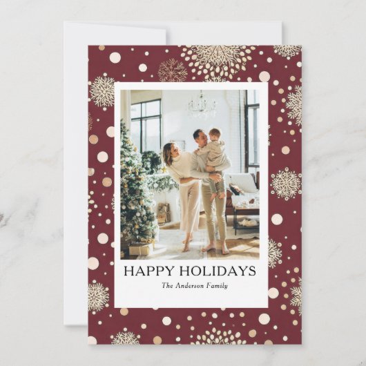 現代的なシンプルなハッピー家族ホリデー写真カード シーズンカード (正面)