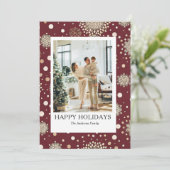 現代的なシンプルなハッピー家族ホリデー写真カード シーズンカード (スタンド正面)