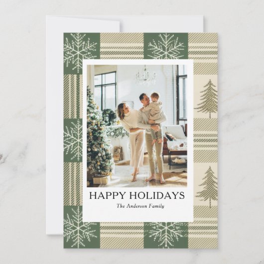 現代的なシンプルなハッピー家族ホリデー写真カード シーズンカード (正面)