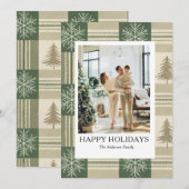 現代的なシンプルなハッピー家族ホリデー写真カード シーズンカード (正面/裏面)