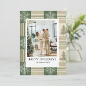 現代的なシンプルなハッピー家族ホリデー写真カード シーズンカード (スタンド正面)