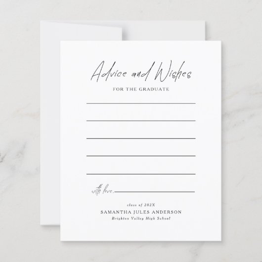 現代的なスクリプトのアドバイスと願い　卒業 (正面)