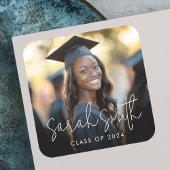 現代的なスクリプト写真 卒業 スクエアシール