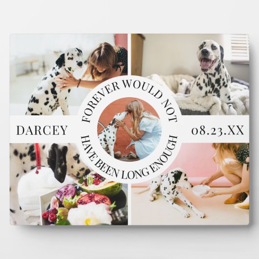 現代的なスタイリッシュなペットの思い出の写真コラージュ フォトプラーク (正面)