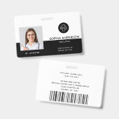 現代的なテンプレートの従業員写真ロゴ名前ナースID バッジ (正面＆裏面)