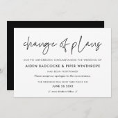 現代的なデザインの結婚式延期のお知らせカード 招待状 (正面/裏面)