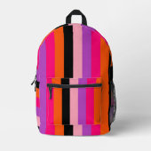 現代的なハロウィンストライプ プリントバックパック (正面)