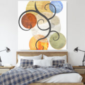 現代的なパターン円 キャンバスプリント (インサイチュ (寝室))