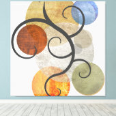 現代的なパターン円 キャンバスプリント (インサイチュ (ウッドフロア))