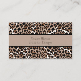 現代的なヒョウ柄 ブラウンとタン 名刺