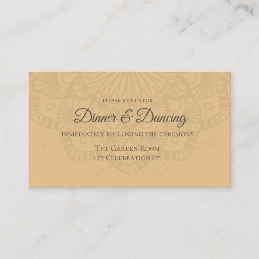 現代的なブラウンピンクの曼荼羅デザインの玄関 エンクロージャーカード (正面)