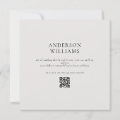 現代的なベージュのフォーエバーユースクエア結婚式QR 招待状 (裏面)
