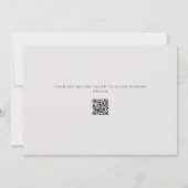 現代的なベージュのQRコード付き ブライダルシャワー 招待状 (裏面)