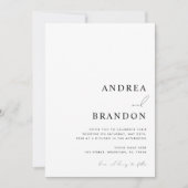 現代的なホワイトQRコードオールインワン結婚式 招待状 (正面)