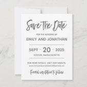 現代的なポートレート写真の結婚式「Save the Date」カード セーブザデート (裏面)