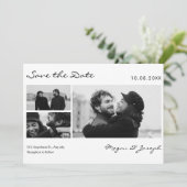 現代的なミニマルでシンプルな結婚式の写真 セーブザデート (スタンド正面)