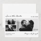 現代的なミニマルでシンプルな結婚式の写真 セーブザデート (正面/裏面)