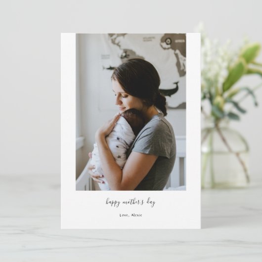 現代的なミニマルな母の日の写真コラージュ シーズンカード (スタンド正面)