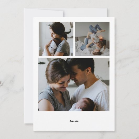 現代的なミニマルな母の日の写真コラージュ シーズンカード (裏面)