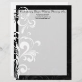 現代的なモノクロの渦巻き レターヘッド (正面/裏面)