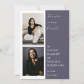 現代的なライラック 追憶のメモリー葬写真 招待状 (正面)