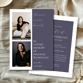 現代的なライラック 追憶のメモリー葬写真 招待状