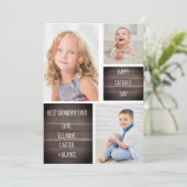 現代的な写真コラージュ 父の日のカード おじいちゃんへ 招待状 (スタンド正面)